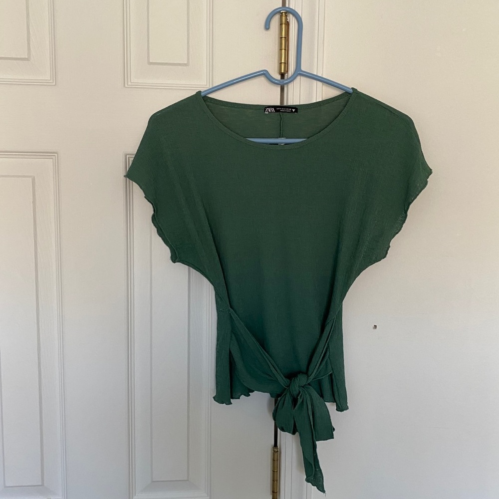 Green Tie Top